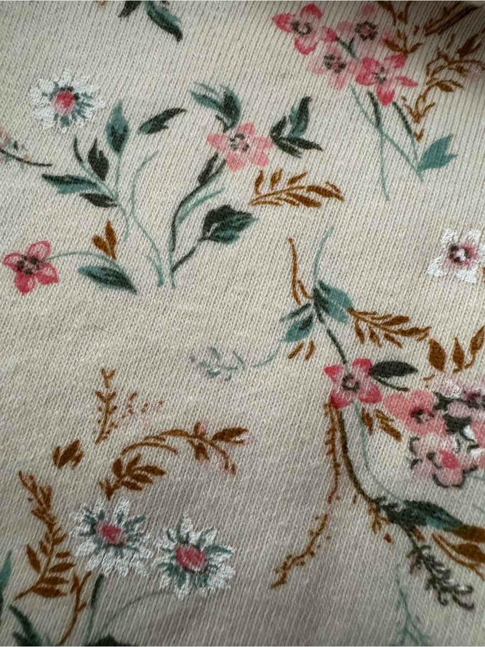 OshKosh B'gosh Cream Floral Ruffle-Shoulder Sweatshirt - Picture 4 of 4